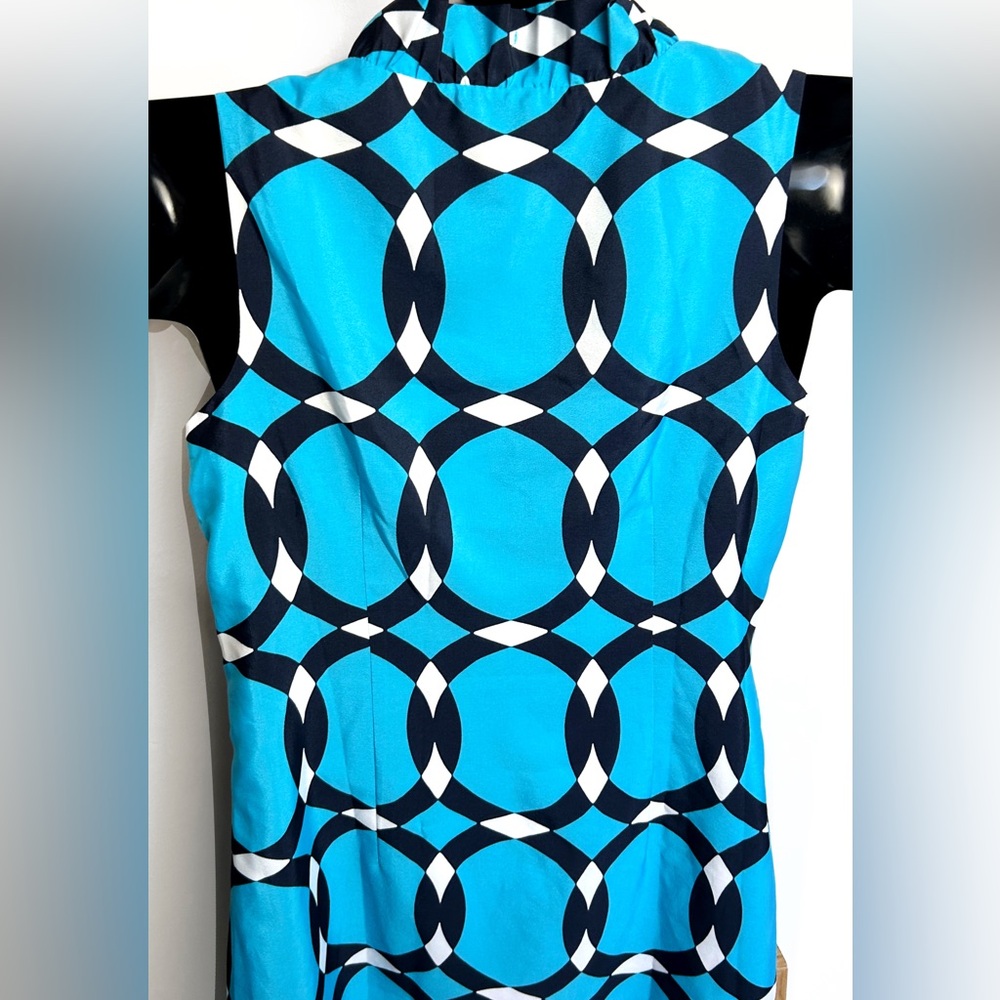 Turquoise Circle Print Mini Dress - Picture 9 of 12